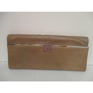 *Perry Ellis Vintage Camel Envelope Clutch